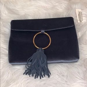 NWT Anthropologie blue velvet bag